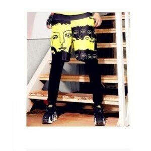 Womens Joggers Punk Hip Hop Sz M Streetwear COOREENA faux 2 pc POP-ART Boho